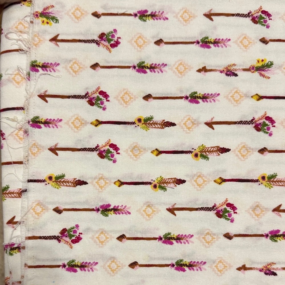 Floral Arrow Patterned Fabric by the yard